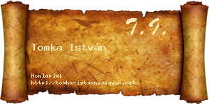 Tomka István névjegykártya